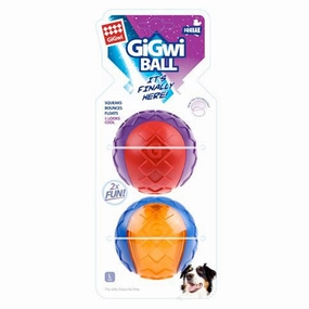 Gigwi Ball Squeaker Medium 2pk durable dog toy,rope chew toy,interactive dog toy
