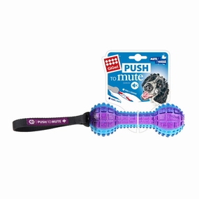 GiGwi Dumbell Push To Mute Transparent  Purple / Blue durable dog toy,rope chew toy,interactive dog toy