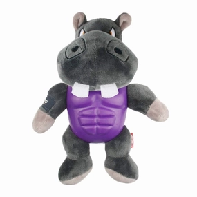 Gigwi I'm Hero Armor Hippo TPR/Plush with Squeaker durable dog toy,rope chew toy,interactive dog toy