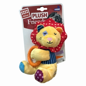 Gigwi Lion Plush Friendz with Squeaker & TPR Ring durable dog toy,rope chew toy,interactive dog toy