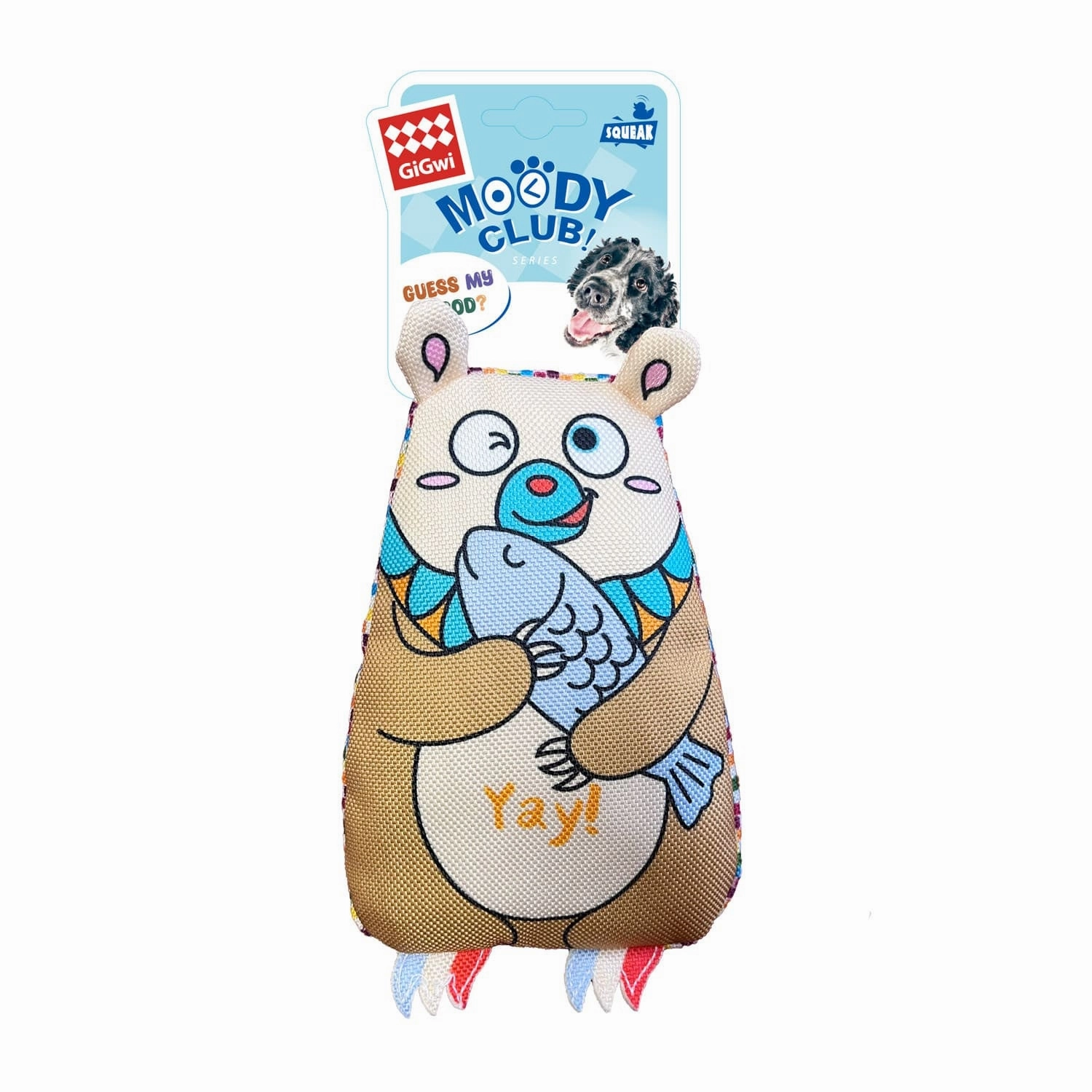 GiGwi Moody Club Bear  Large durable dog toy,rope chew toy,interactive dog toy