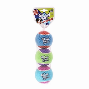 Gigwi Originals Tennis Ball Large (3pcs with different color in one pack) durable dog toy,rope chew toy,interactive dog toy