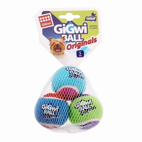 Gigwi Originals Tennis Ball Small 3pcs durable dog toy,rope chew toy,interactive dog toy