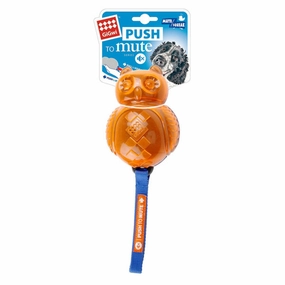 Gigwi Owl push To Mute soild/transparent blue/orange durable dog toy,rope chew toy,interactive dog toy