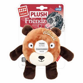 Gigwi Plush Friendz Bear (Medium) durable dog toy,rope chew toy,interactive dog toy