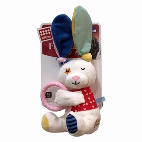 Gigwi Rabbit Plush Friendz with Squeaker & TPR Ring durable dog toy,rope chew toy,interactive dog toy