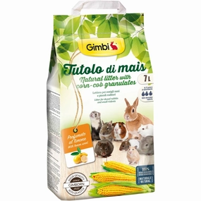 Gimbi Corn Cob Litter Bedding With Lemon Scent For Small Animals 7L rabbit habitat,small animal tunnel,bunny supplies