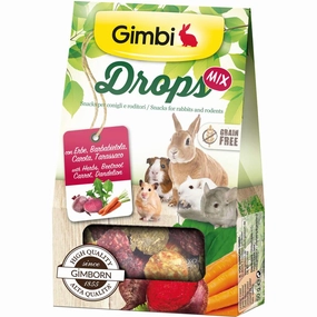 Gimbi Drops Mix With Herbs, Beetroot, Carrot, Dandelion Treats For Small Animals 50g parrot cage,small bird perch,exotic pet bird