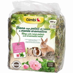Gimbi Hay With Rose & Mint For Small Animals 500g parrot cage,small bird perch,exotic pet bird