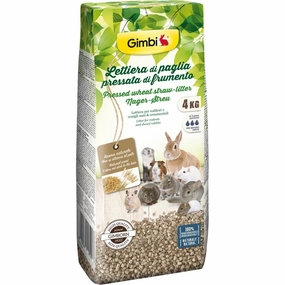 Gimbi Pressed Wheat Straw Litter Bedding For Small Animals 4kg rabbit habitat,small animal tunnel,bunny supplies
