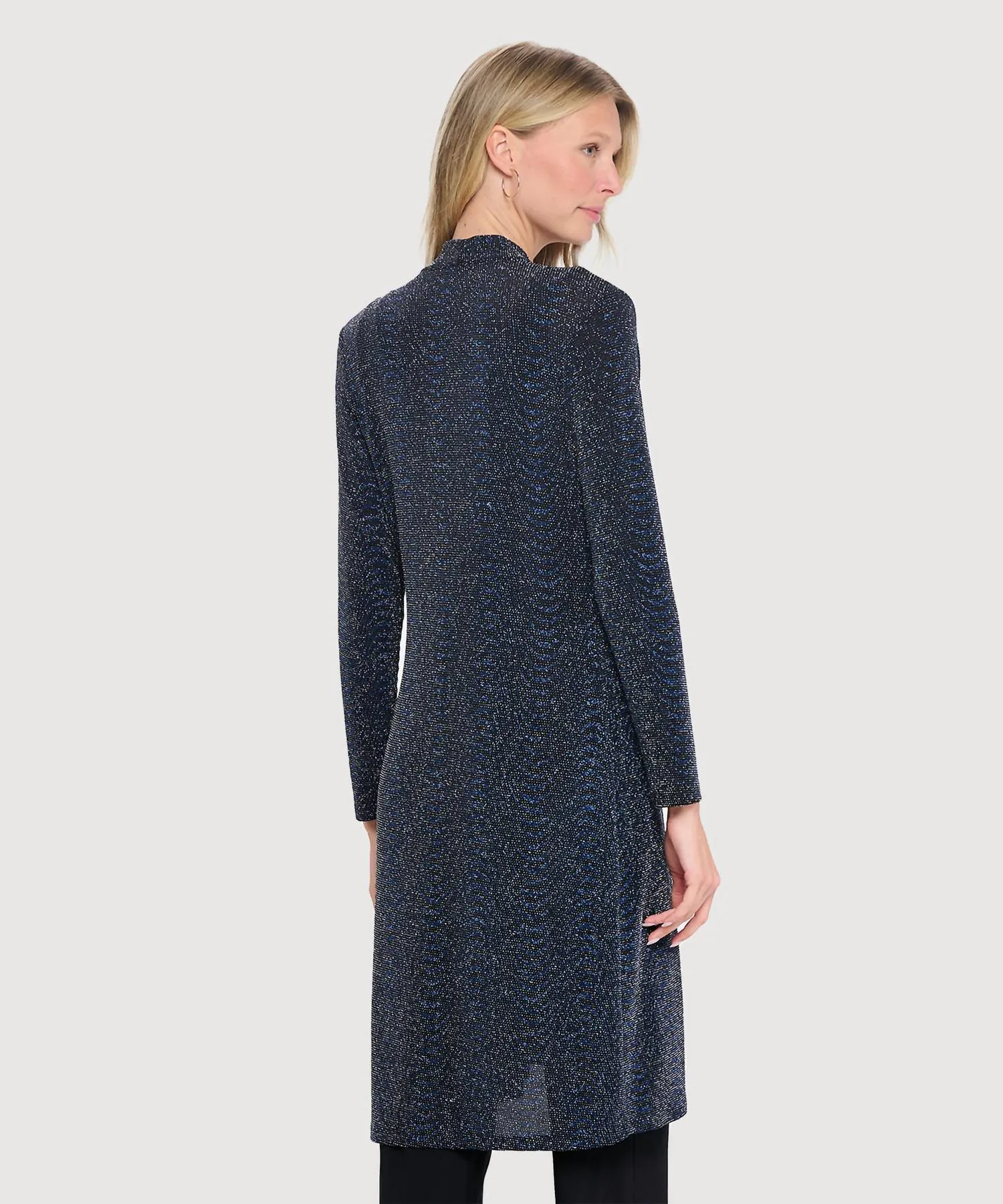 Glitter Duster Jacket In Blue