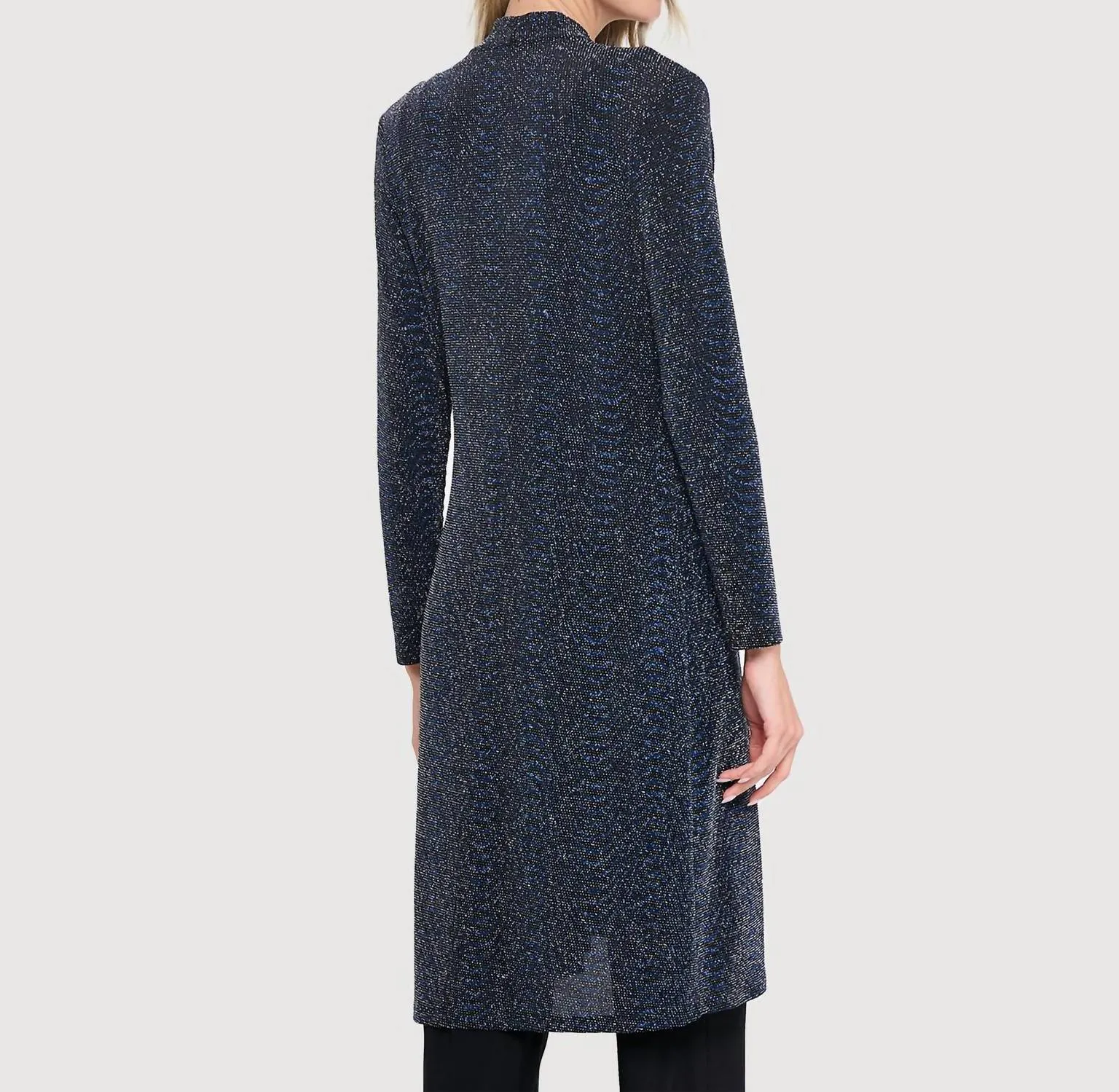 Glitter Duster Jacket In Blue