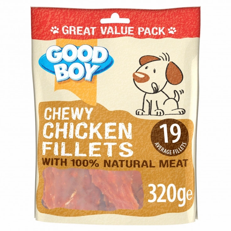 Good Boy Chewy Chicken Fillets Value Pack 320G meat dog treat,healthy dog snack,jerky for dogs