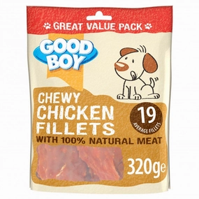 Good Boy Chewy Chicken Fillets Value Pack 320G meat dog treat,healthy dog snack,jerky for dogs