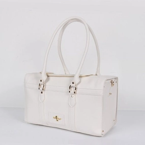 Grand Voyager Carrier in White dog travel crate,airline approved dog carrier,dog transport bag