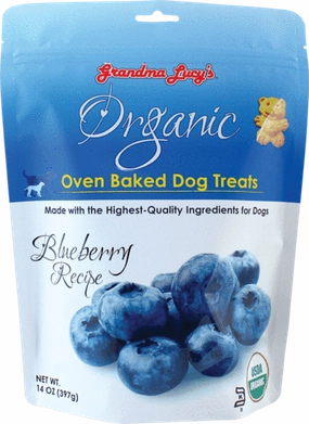 Grandma Lucy's Organic Oven Baked Treats - Blueberry 14oz Bag dog biscuit treats,crunchy dog snacks,dog cookies