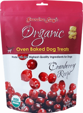 Grandma Lucy's Organic Oven Baked Treats - Cranberry 14oz Bag dog biscuit treats,crunchy dog snacks,dog cookies