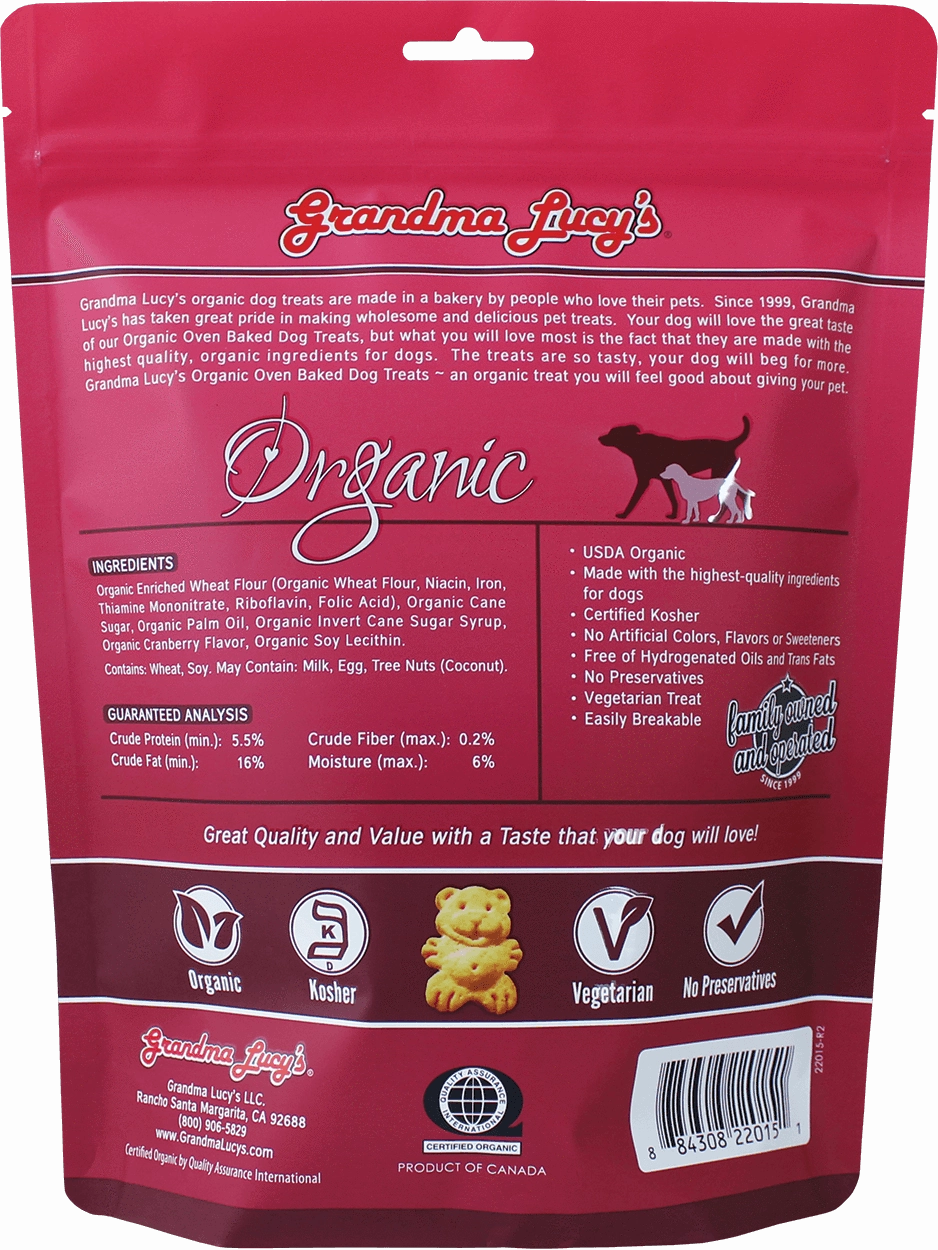 Grandma Lucy's Organic Oven Baked Treats - Cranberry 14oz Bag