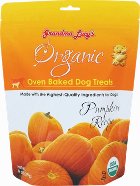 Grandma Lucy's Organic Oven Baked Treats - Pumpkin 14oz Bag dog biscuit treats,crunchy dog snacks,dog cookies