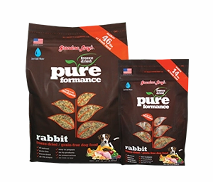 Grandma Lucy's Pureformance - Rabbit frozen pet food,frozen raw meals,dog frozen nuggets