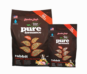 Grandma Lucy's Pureformance - Rabbit frozen pet food,frozen raw meals,dog frozen nuggets