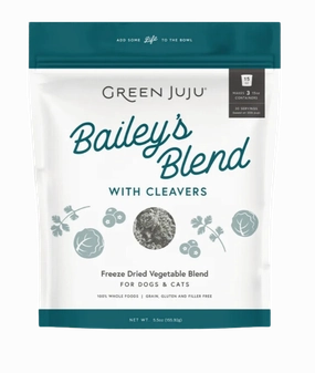 Green Juju Freeze-Dried Bailey's Blend with Cleavers puppy food,chew toy for puppies,small dog treats