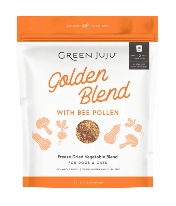 Green Juju Freeze-Dried Golden Blend with Bee Pollen puppy food,chew toy for puppies,small dog treats