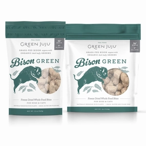 Green Juju Freeze-Dried Whole Food Bites - Bison Green puppy food,chew toy for puppies,small dog treats