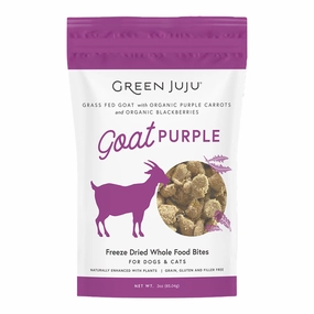 Green Juju Freeze-Dried Whole Food Bites - Goat Purple puppy food,chew toy for puppies,small dog treats