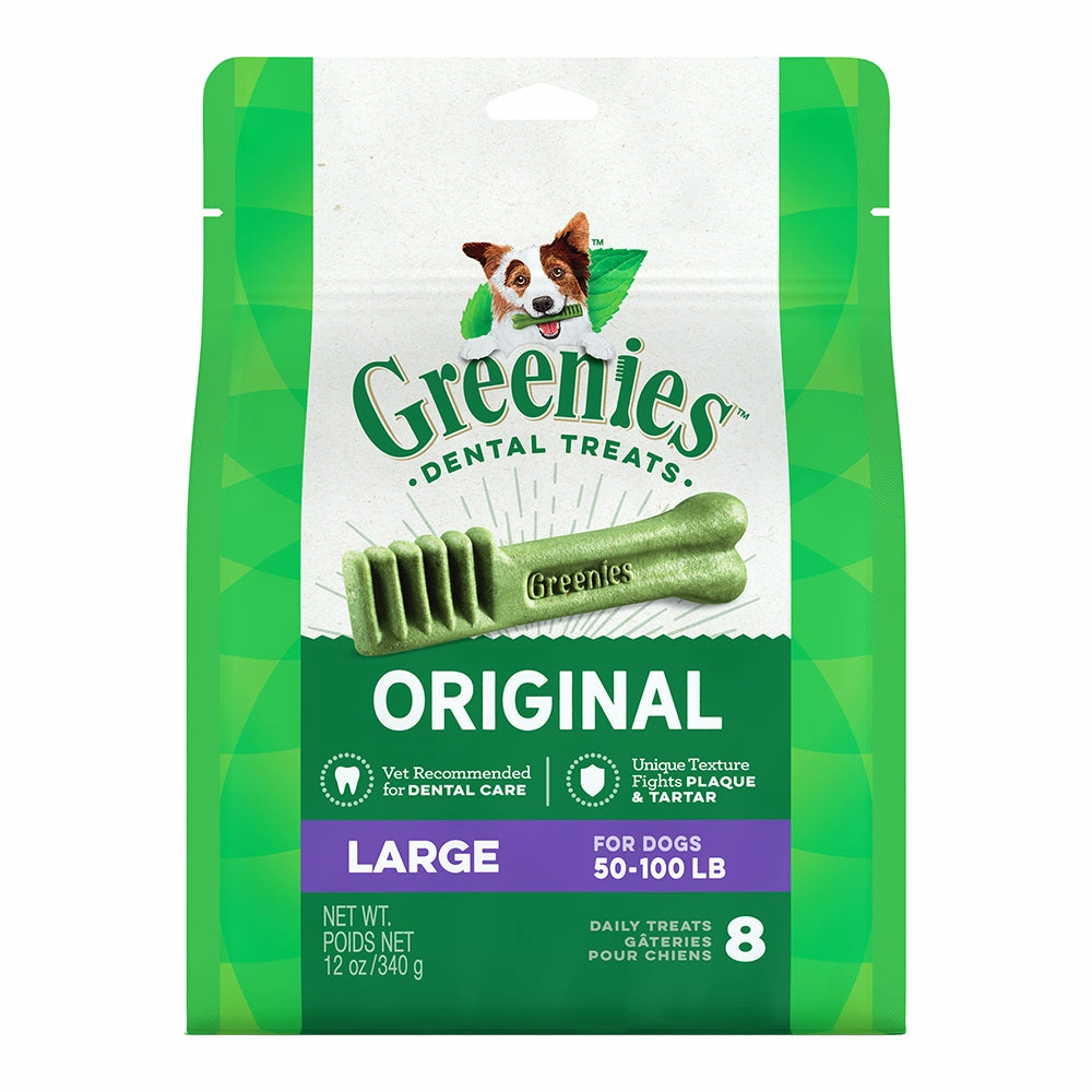 Greenies Dog Dental Chews Large 12oz - 8pcs dental dog chews,vet approved chews,teeth cleaning treats
