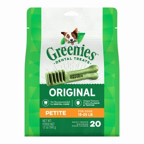 Greenies Dog Dental Chews Petite 12oz - 20pcs dental dog chews,vet approved chews,teeth cleaning treats