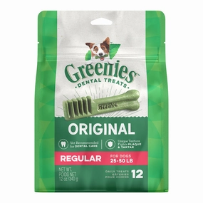 Greenies Dog Dental Chews Regular 12oz - 12pcs dental dog chews,vet approved chews,teeth cleaning treats
