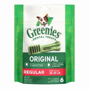 Greenies Dog Dental Chews Regular 6oz - 6pcs dental dog chews,vet approved chews,teeth cleaning treats