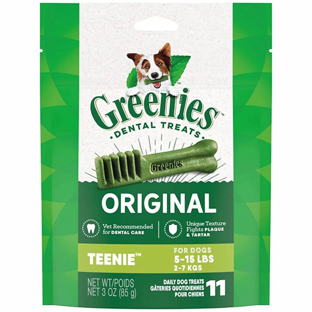 Greenies Dog Dental Chews Teenie 3oz - 11pcs dental dog chews,vet approved chews,teeth cleaning treats