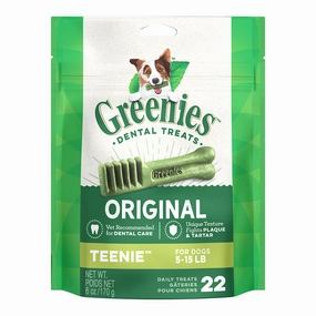 Greenies Dog Dental Chews Teenie 6oz - 22pcs dental dog chews,vet approved chews,teeth cleaning treats