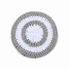 Grey & White round Snuffle Mat dog bowl,slow feeder,pet food dish