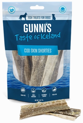 Gunni's Dog Treats Cod Skin Shorties 2.5oz bag pet id tag,personalized dog tag,engraved cat id