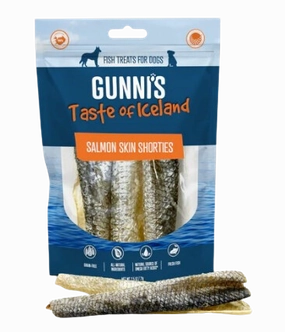 Gunni's Dog Treats Salmon Skin Shorties 2oz bag pet id tag,personalized dog tag,engraved cat id