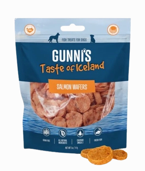 Gunni's Dog Treats Salmon Wafers 5oz Bag pet id tag,personalized dog tag,engraved cat id