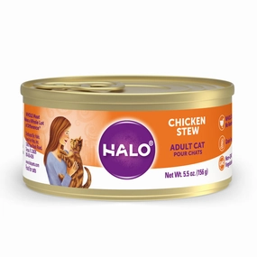 Halo Holistic Grain Free Adult Chicken Stew Canned Cat Food cat supplies,cat essentials,cat accessories
