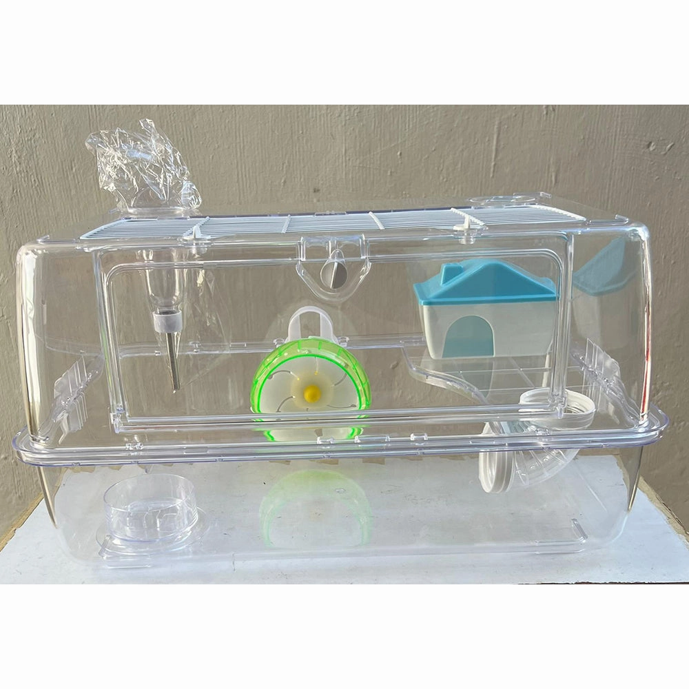 Hamster Transparent Cage 50cm x 32cm x 27cm (C90) bird nesting box,bird cage accessories,bird habitat