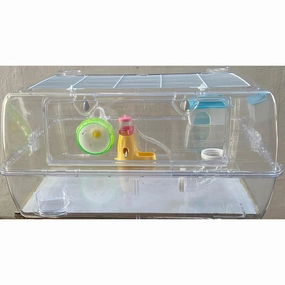 Hamster Transparent Cage 60cm x 46cm x 36cm (BR62) bird nesting box,bird cage accessories,bird habitat