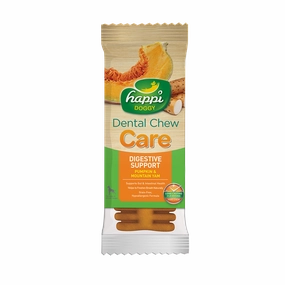 Happi Doggy Dental Chew Care Hard Chew Digestive Support Pumpkin & Mountain Yam Regular 25g dental dog chews,vet approved chews,teeth cleaning treats