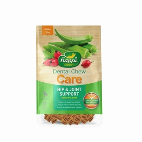 Happi Doggy Dental Chew Care-Hip & Joint Support-2.5" (18 Pieces)-150g meat dog treat,healthy dog snack,jerky for dogs
