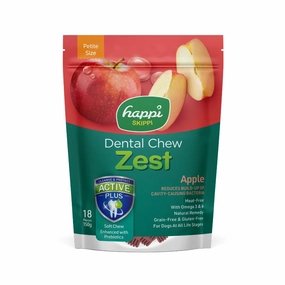 Happi Skippi Dental Chew Zest Apple Petite 150g dental dog chews,vet approved chews,teeth cleaning treats