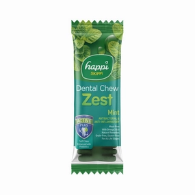 Happi Skippi Dental Chew Zest Mint 25g dental dog chews,vet approved chews,teeth cleaning treats