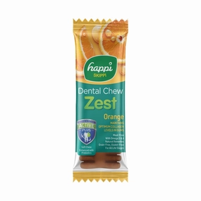 Happi Skippi Dental Chew Zest Orange Petite 25g dental dog chews,vet approved chews,teeth cleaning treats