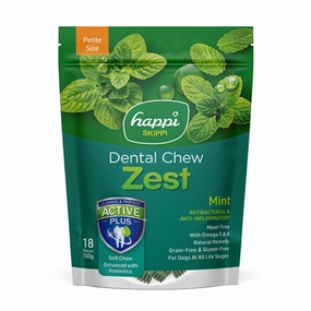 Happi Skippi (Doggy) Zest Petite Mint Dental Dog Chew 150g dog dental snacks,dental bones for dogs,dog oral sticks