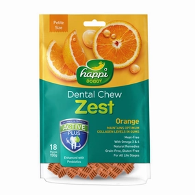 Happi Skippi (Doggy) Zest Petite Orange Dental Dog Chew 150g dog dental kit,pet toothbrush,dog oral care