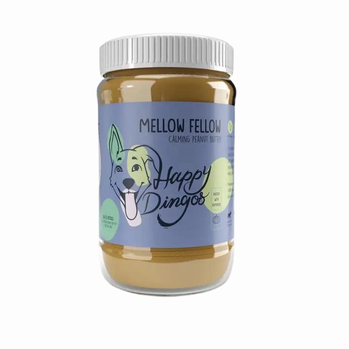 Happy Dingos Mellow Fellow Calming Peanut Butter stainless steel bowl,metal pet feeder,steel water dish